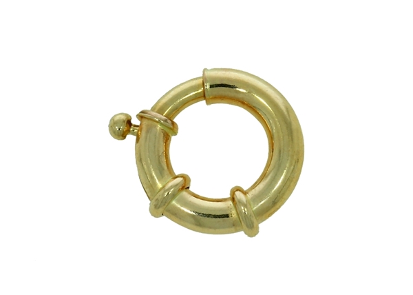 Solid 18k Karat Yellow Gold Spring Ring Clasp 5mm Au750 18ct Round